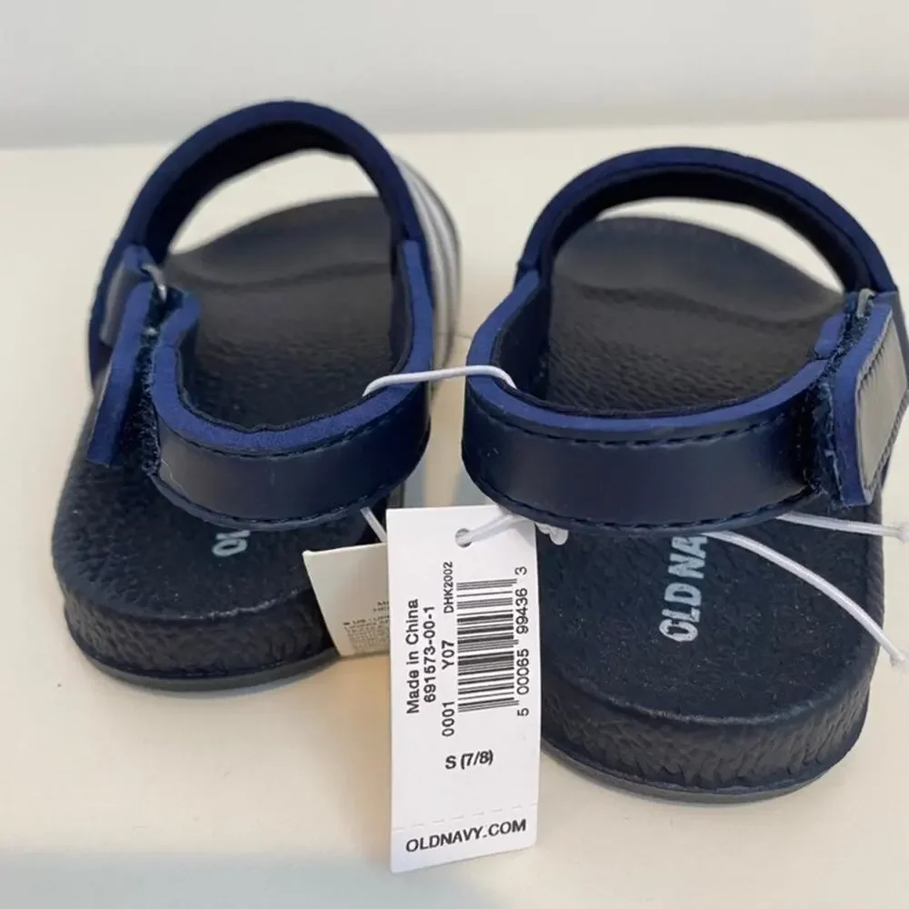 Old Navy Blue & White Sun Sandals with Strap Size 7/8 New